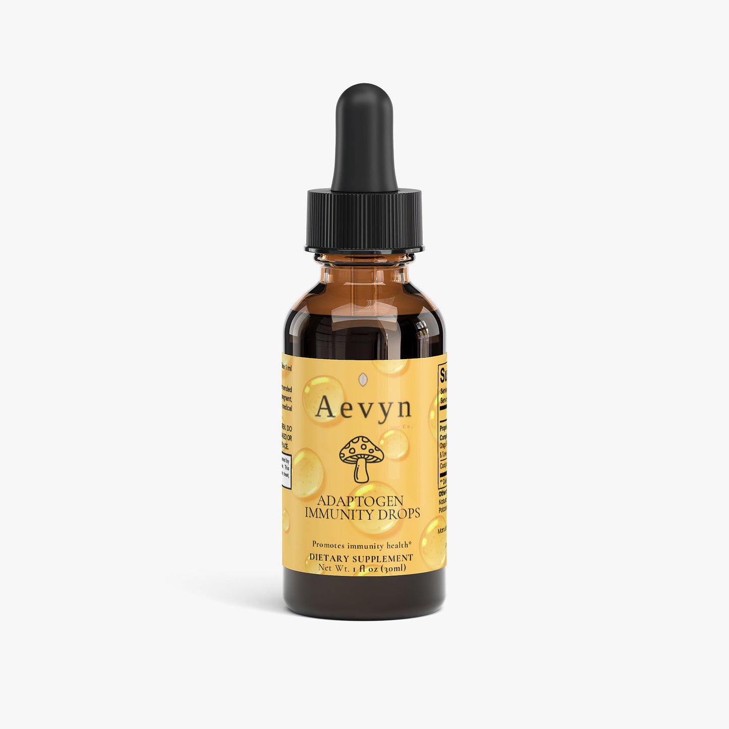 Aevyn adaptogen immunity drops bottle on a white background